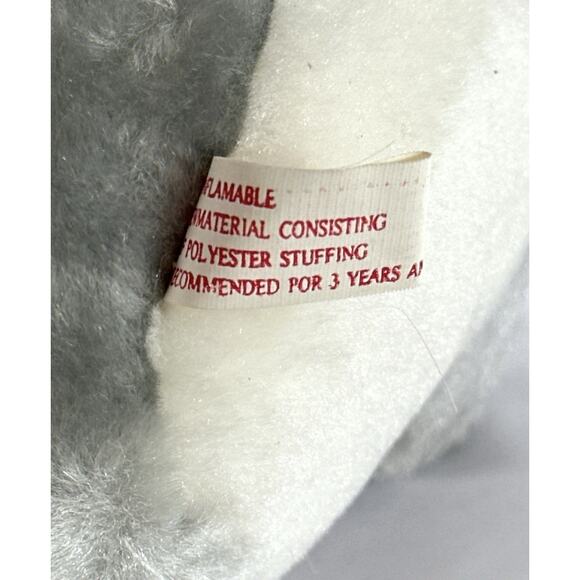 Vintage Apembee Corp Plush Koala Bear Gray White Red Bow 8” Stuffed Animal - Picture 5 of 6